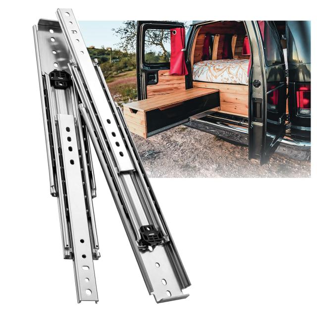 SHUHANG 超重量用スライドレール 500mm 3段引 横付 完全スライド ボール伸縮式 高耐久Heavy Duty引き出しスライド 耐荷重220kg 2本入(ペの通販は