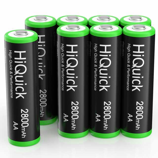HiQuick 単3電池 充電式 単三ニッケル水素電池 2800mAh 充電池 単3形 8本入り 液漏れ防止 約1200回使用可能 自然放電抑制 環境保護 大容