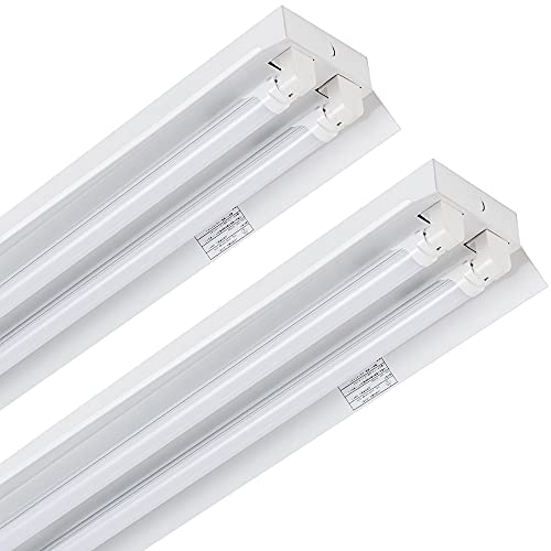反射笠付2灯型器具 2灯式 LED40W形直管専用 led蛍光灯40W型２本付き 高輝度 5200LM 消費電力18W 昼光色 6000K 器具一体型 ベースライト形