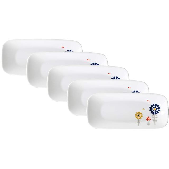 コレール スクエア 長皿 5枚セット 皿 プレート 割れにくい 軽量 電子レンジ対応 オーブン対応 食洗機対応 ケイユクッカ J2210-KJKA CP-1