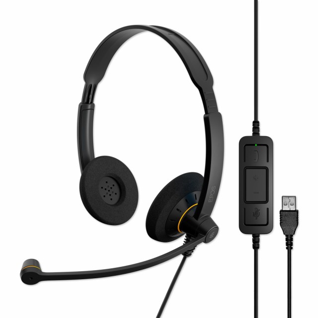EPOS IMPACT SC 60 USB ML ステレオヘッドセット - ノイズキャンセリングマイク、インラインコントロール、Microsoft Teams認証、快適フの通販は