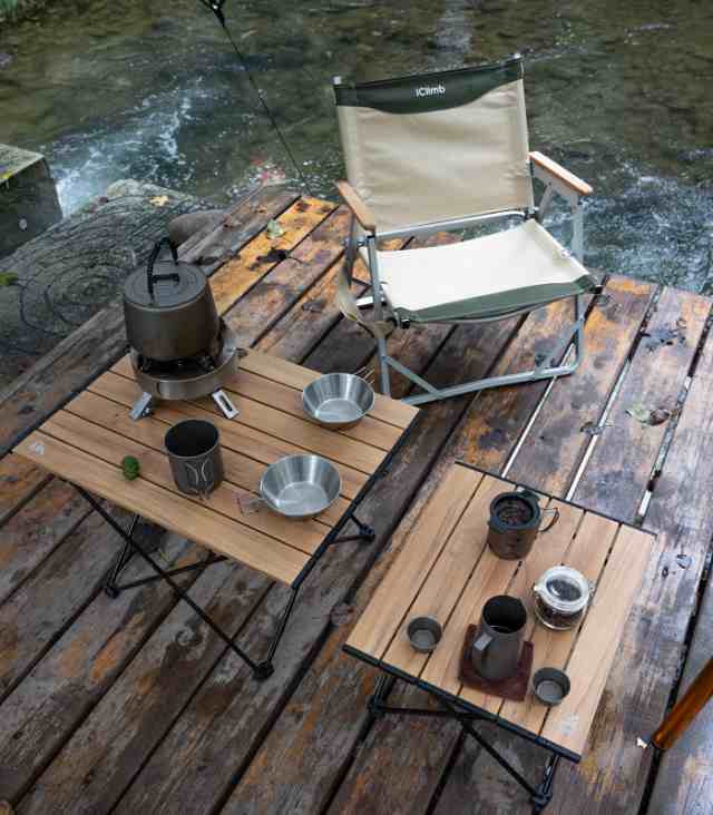 【色: Silver】iClimb アウトドア テーブル 超軽量 折畳テーブル