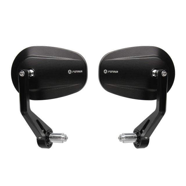 FENRIR ブラック オートバイ バイク バーエンドミラー バイク ミラー レトロ CNC 陽極酸化処理 アルミ にとって M6/M8 ネジ / ハンドルバの通販は 8,048円