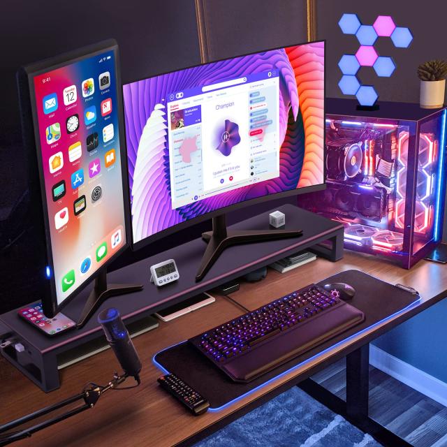 VAYDEER デュアル モニター台 机上台 USB3.0ポート搭載 モニタースタンド ディスプレイ台 パソコン台 デスク スタンド PC用 VAYDEER デュアル モニター台 机上台 USB3.0ポート搭載 モニター