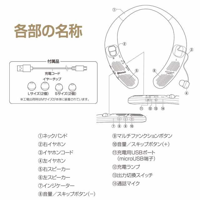 オーム電機 AudioComm Bluetoothネックイヤホン＆スピーカー レッド HP