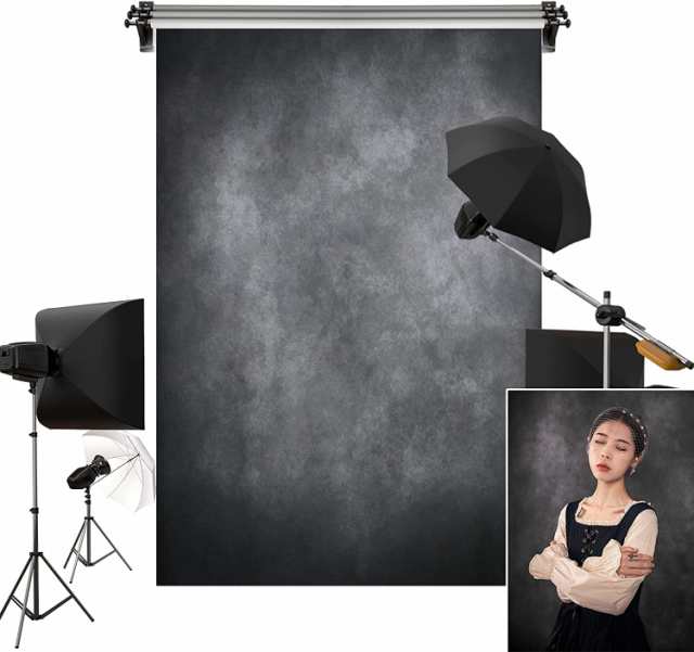 Kate 1.5x2.2m 復古 黒い 背景布 テクスチャ 写真 背景 人物撮影 撮影用 背景 布 カスタマイズ可能背景