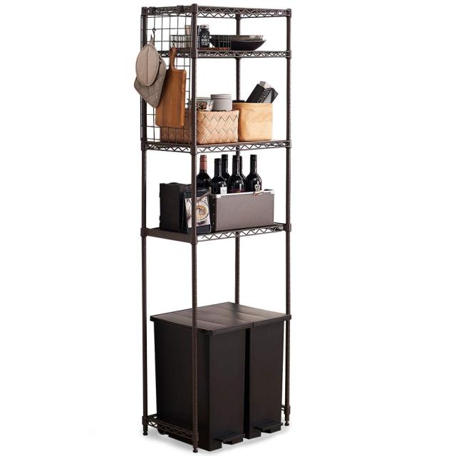 アイリスオーヤマ レンジ台 冷蔵庫ラック 幅55×奥行35×高さ180cm ハイタイプ 耐荷重100kg キッチンラック ゴミ箱上ラック 組立品 スチの通販は