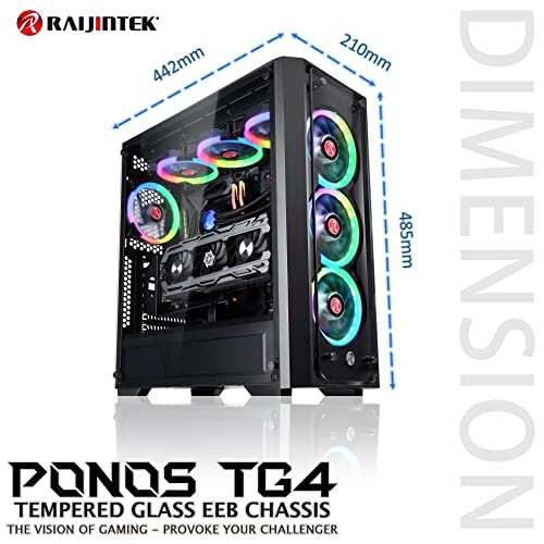 RAIJINTEK ライジンテック PCケース ハイエンド PONOS TG4？ミドルタワー型PCケース 4mm強化ガラス採用  12025ARGBファン4基を搭載 ゲーミの通販はau PAY マーケット - グローブストア | au PAY マーケット－通販サイト