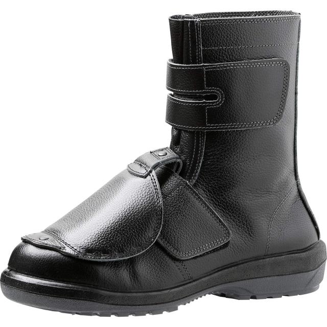 ミドリ安全 ラバーテック 安全靴 JIS規格 長編上靴 普通作業 ワイド先芯 甲プロテクタ付 RT735 甲プロ ブラック 24.5cm