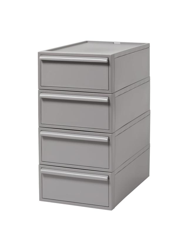 ライクイット (like-it) 収納ボックス クローゼットシステム 引出し (S) 4個組 オールグレー CS-D1 4P 奥行き52cm クローゼット収納にピ