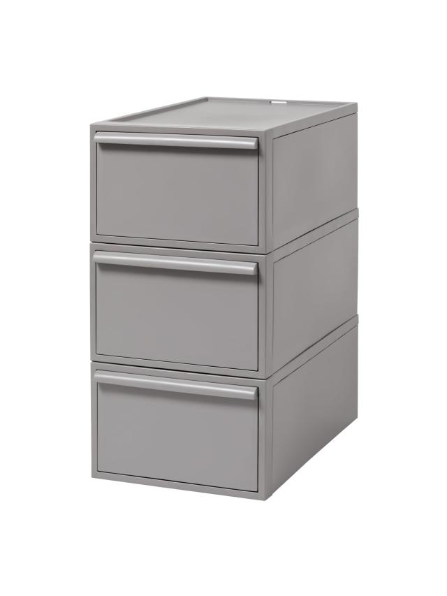 ライクイット (like-it) 収納ボックス クローゼットシステム 引出し (M) 3個組 オールグレー C S-D2 3P 奥行き52cm クローゼット収納にピの通販は