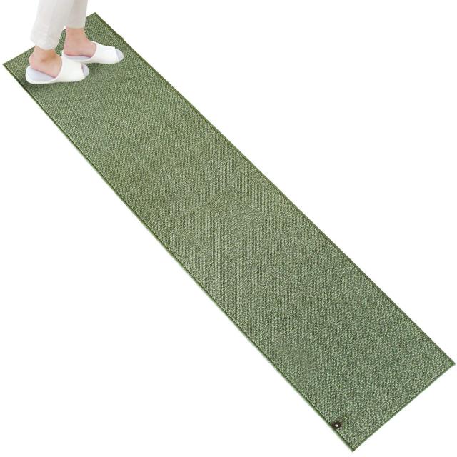 オカ(OKA) PLYS base (プリスベイス) キッチンマット 約45cm×250cm グリーン（日本製 洗える 北欧）の通販は 5,316円