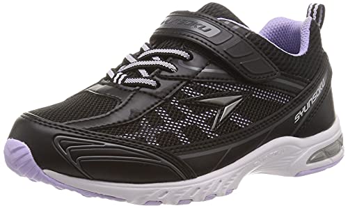 シュンソク スニーカー 運動靴 防水 軽量 17~26cm 2E キッズ 男の子 女の子 SJJ 4910 ブラック/ラベンダー 19.0 cmの通販は