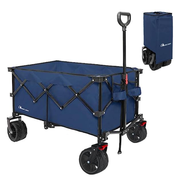 MOON LENCE キャリーワゴン 【ブレーキ付き】 折りたたみ キャリーカート 大容量156L 幅広大型タイヤ アウトドアワゴン アウトドア キャ