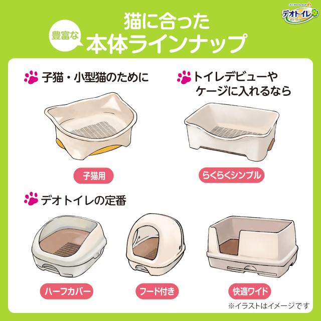 デオトイレ 猫用 トイレ 子猫~5kgの成猫用 本体セット ツートン 