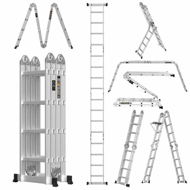 DayPlus 多機能はしご 4.7M (15.4 ft) アルミ はしご兼用脚立 踏み台 折りたたみ 足場台 洗車作業台 伸縮 はしご 多関節脚立  持ち運びにの通販はau PAY マーケット - holly0211 | au PAY マーケット－通販サイト
