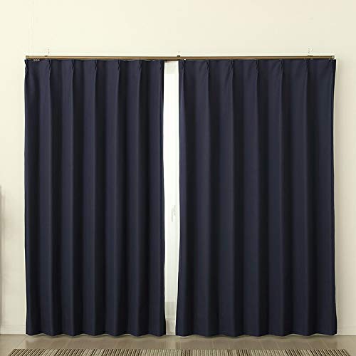 完全遮光カーテン 遮光率100％ 断熱防音 形状記憶加工 無地 コナー 5346ネイビーNB 幅100x丈230cm2枚組 100×230 節電 断熱 保温 防の通販は 5,108円