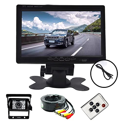 OBEST バックモニター 高輝度7インチモニター+ バックカメラ12V/24V兼用 バックカメラセット+一体型20Mケーブル トラック、バス、重機等の通販は