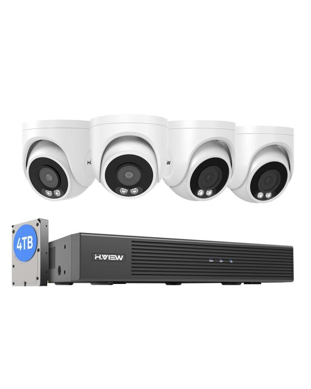 4K画質・人体検知・発光威嚇】H.View 800万画素 ドーム型防犯カメラ 4