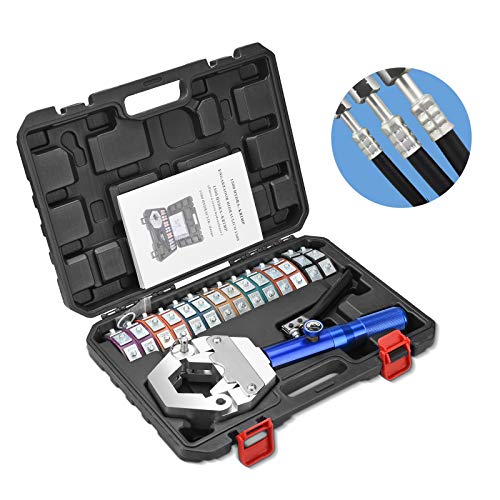 ホース圧着ペンチ 油圧クランプ ACホース圧着工具 一体式 8T 七種ダイス 収納ケース付き 自動車修理の通販は 18,512円