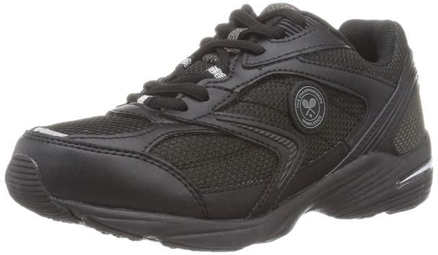 ウインブルドン スニーカー ランニング 通学靴 防水設計 WB 054WS ブラック 22.0 cm 4E