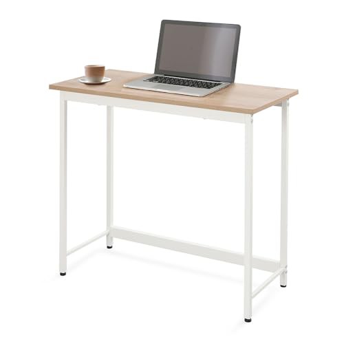 アイリスオーヤマ 机 デスク パソコンデスク pcデスク シンプル 幅80cm 奥行40cm ライトナチュラル×ホワイト ベーシックデスク 勉強机