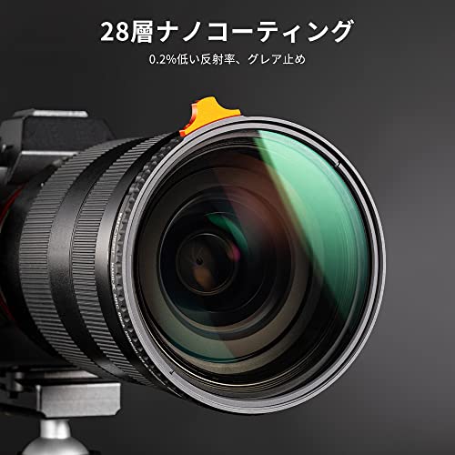 K＆F Concept 62mm 可変NDフィルター ND2-ND400 日本製AGC光学ガラス HD超解像力 低い反射率 360°無段階調節可能 28層ナノコーティング_2