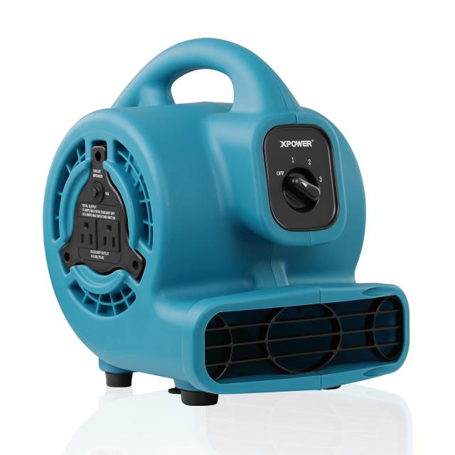 XPOWER P-80Aミニマイティエアムーバーフロアファンドライヤーユーティリティブロワー外部アウトレットプラグ付き屋外芝生ファン (青)の通販は