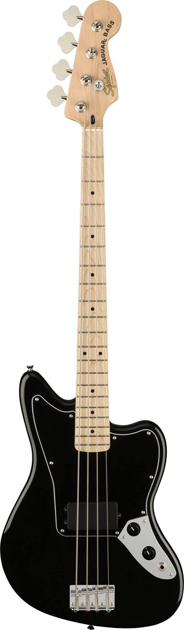 Squier by Fender エレキベース Affinity Series Jaguar Bass H, Maple Fingerboard, Black Pickguard, Black BLK ソフトケース付き
