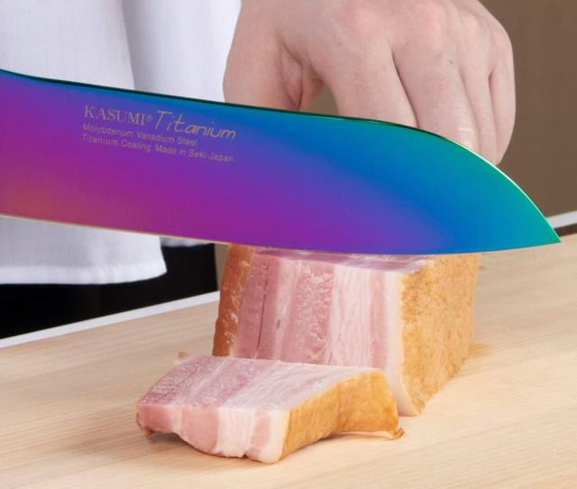 スミカマ 霞 KASUMI 包丁 チタンコーティング 三徳包丁 18cm オパール
