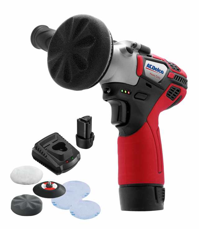 ACDelco G12 10.8V 充電式 ミニポリシャー 二段変速設計 3”(75mm) パッド リチウム電池2個 高速チャージャー アクセサリーセット床磨き の通販は