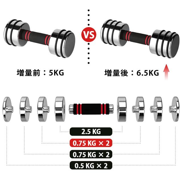 ダンベルプレート Northdeer 鏡面仕上げ版／通常版可変式ダンベル専用 通常版の加工（テクスチャー有） スチール製 クロームメッキ 2.5kg