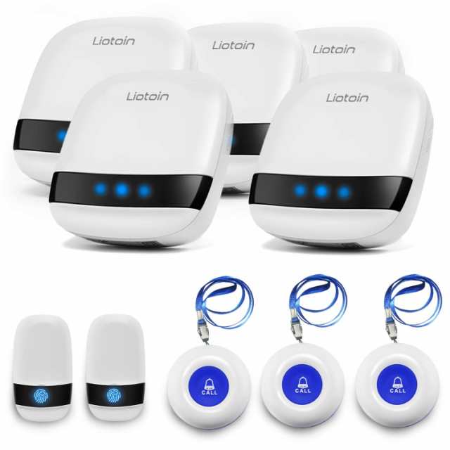 LIOTOIN 呼び出しベル ワイヤレス 介護 ナースコール 家庭用 介護 ブザー 呼び出しボタン 警報 システム 呼び鈴 看護 5受信機＆5発信機の通販は 7,337円
