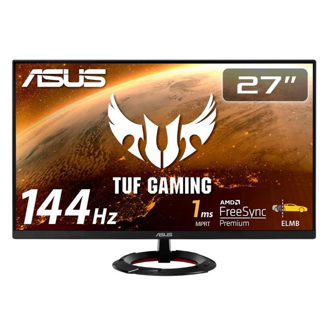 ASUSTek TUF Gaming ゲーミングモニター VG279Q1R 27インチ フルHD IPS 144Hz 1ms HDMI×2 DP Adaptive-sync ELMB 2W+2Wステレオスピーカ