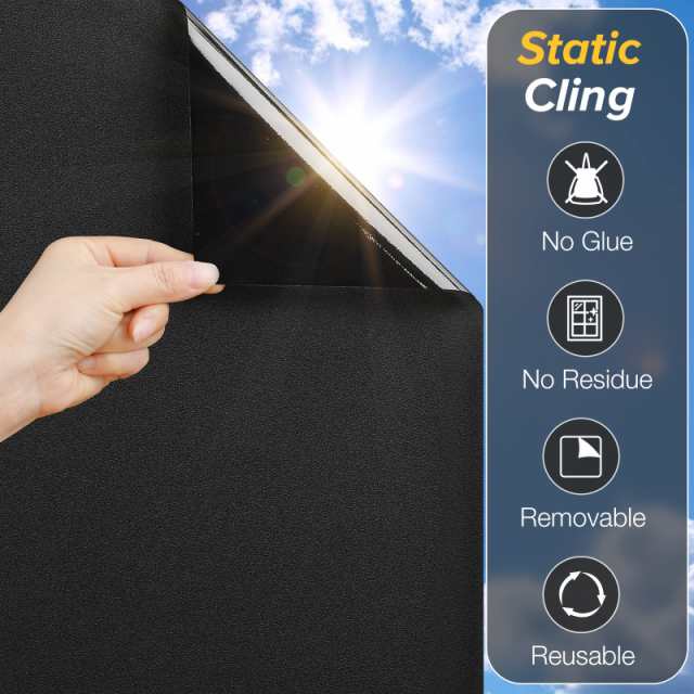 Rabbitgoo 遮光シート 窓 目隠しシート 真っ黒完全遮光フィルム はがせる 紫外線カット 光漏れない 貼付簡単 窓用フィルム 窓ガラスフィの通販はau  PAY マーケット - holly0211 | au PAY マーケット－通販サイト