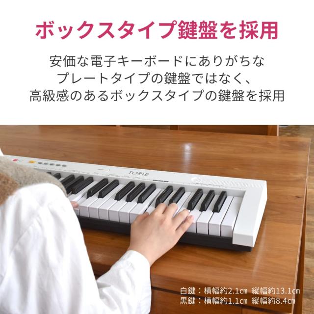 TORTE トルテ 電子キーボード 61鍵盤 日本語表記 300ボイス 軽量スリム