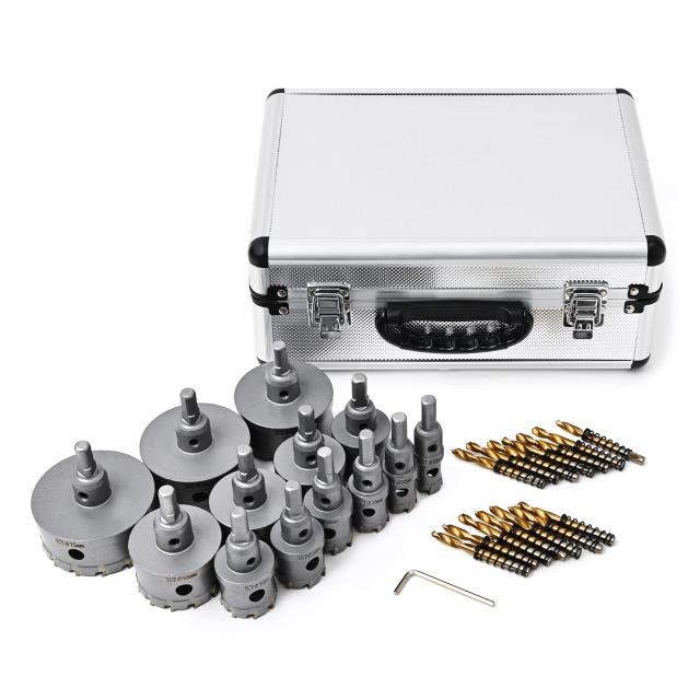 Rikopin(リコピン) 超硬 ステンレス ホールソー 13本セット コバルト製交換ドリル付き 切屑排出穴搭載 75mm 70mm 65mm 55mm 50mm 45mm 38の通販は 7,877円