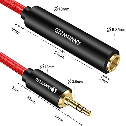 ANNNWZZD 6.35mm to 3.5mm オーディオ変換ケーブル,3.5mmオス to 6.35