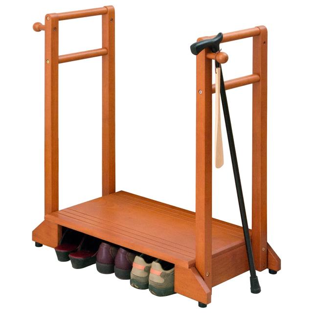 萩原(Hagihara) 玄関踏み台 玄関台 手すり付き踏み台 両手すり 【安心の耐荷重100kg】 ひざ 腰 負担軽減 子供 高齢者 ペット 幅76.5 ライ