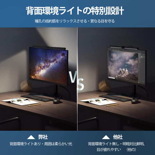 OOWOLF モニターライト バー 41cm PCデスクライト 背面ライト付き