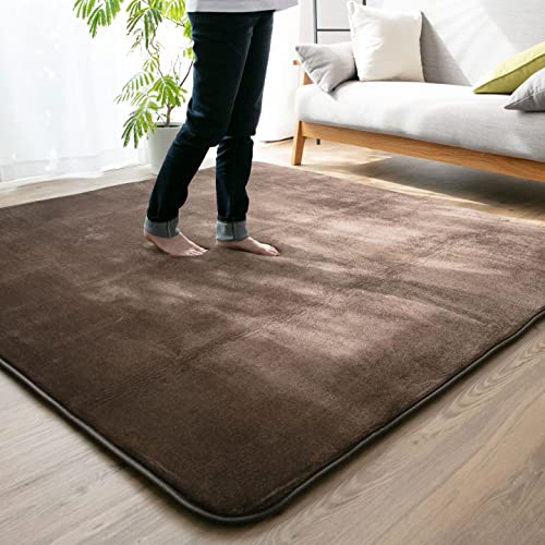布団と寝具専門店カラーズ 低反発ラグマット ブラウン 185×185cm 約2畳 A711-TH185MAT-BR