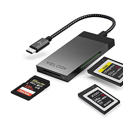 VELOGK 3-in-1 CFexpress/XQD/SDカードリーダー USB C デュアルスロット USB 3.2(10Gbps) CFexpress Type B カードリーダーアダプター Anの通販は