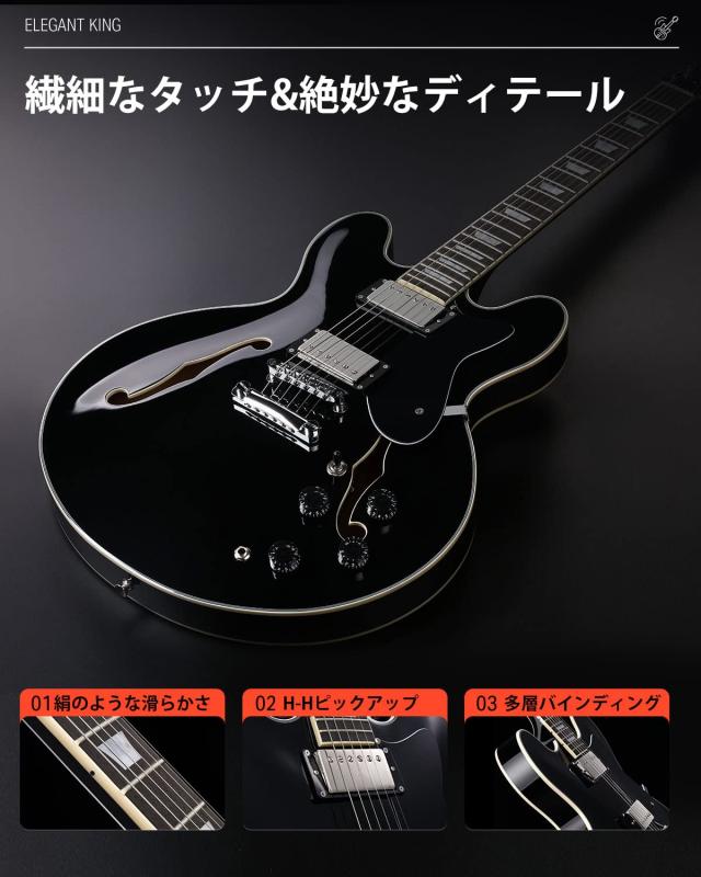 Donner セミアコギター エレキギター セミアコースティックギター
