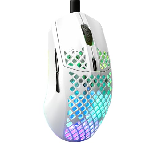 SteelSeries ゲーミングマウス 有線 Aerox 3 Snow 超軽量 IP54規格 防水 防塵 TrueMove Coreセンサー搭載 スーパーメッシュUSB-Cケーブルの通販は