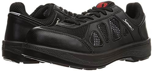 シモン 安全作業靴 JSAA規格 短靴 プロスニーカー 耐滑 先芯 作業靴 紐 8911 ブラック 30.0 cm 3E