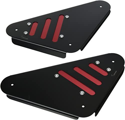 キタコ(KITACO) サイドカバーセット 2ピースタイプ アルミ製アルマイト仕上げ ブラック/レッド GROM 615-1452020
