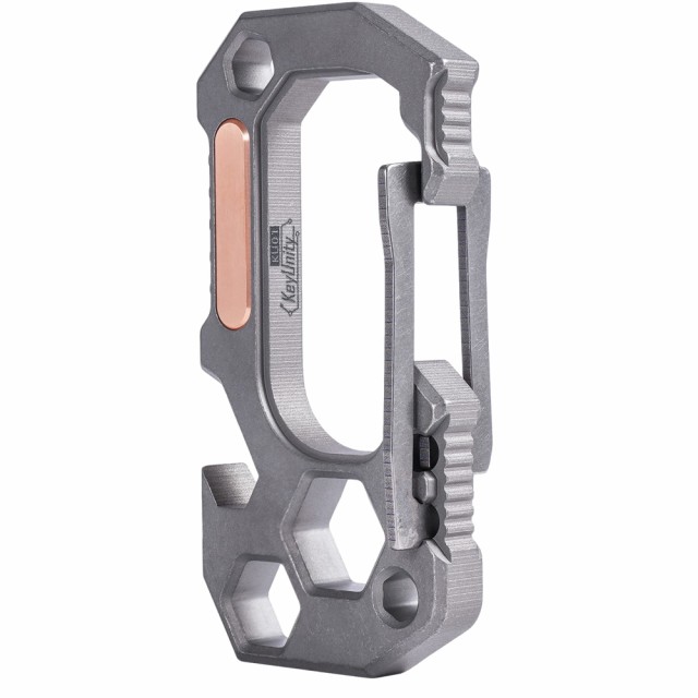 KeyUnity KU01 EDCマルチツール チタン メンズ カラビナキーホルダー 手動式ドライバー 4in1工具 edcツール 軍用チタン合金製 戦術ツールの通販は