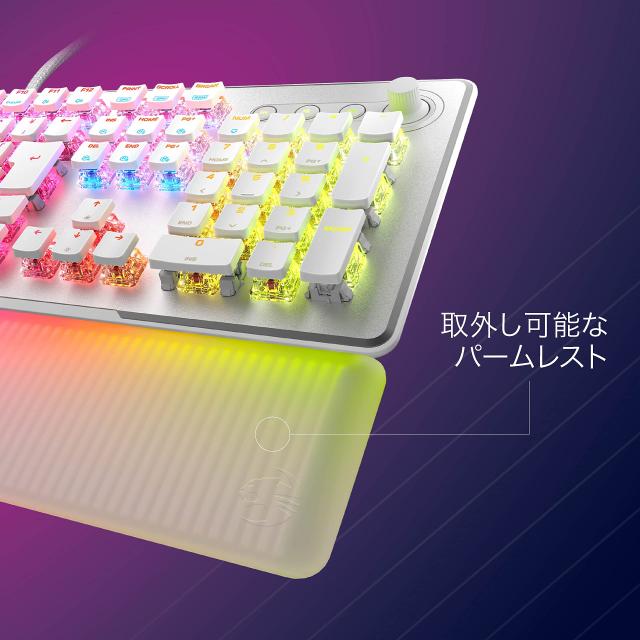 ROCCAT ゲーミングキーボード Vulcan II Max JP 日本語配列 有線 ホワイト/白 オプティカル リニア 静音 フルサイズ カスタマイズ可能 RG_2