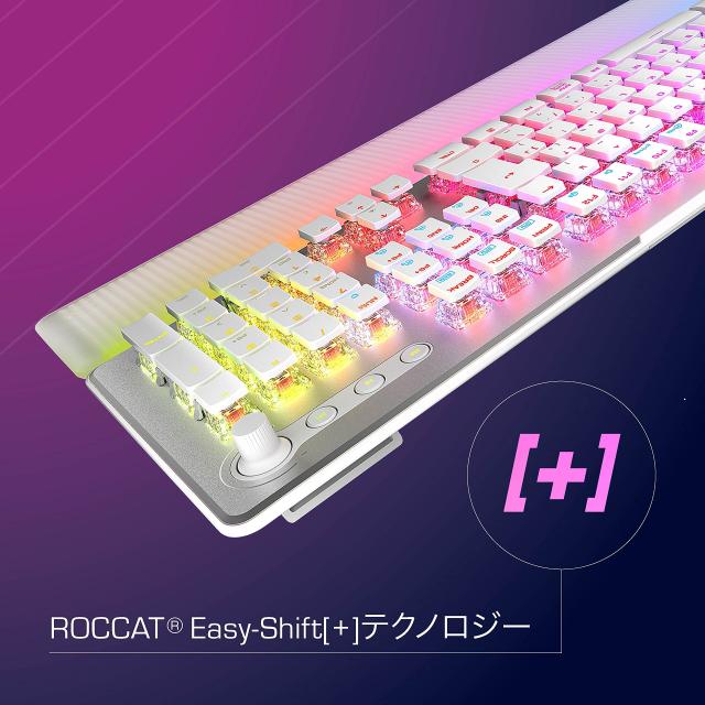 ROCCAT ゲーミングキーボード Vulcan II Max JP 日本語配列 有線 ホワイト/白 オプティカル リニア 静音 フルサイズ カスタマイズ可能 RG_4