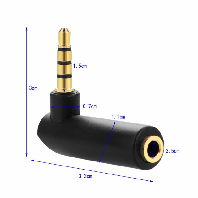 Borsuer？？L字型3.5mm ステレオミニプラグ 2個セット 4極 3.5mm？L型